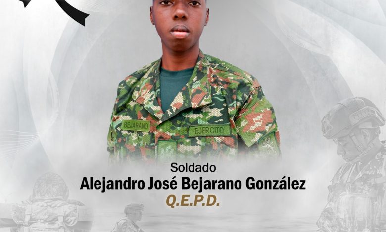 Soldado asesinado en Frontino Antioquia . FOTO/Cuarta Brigada