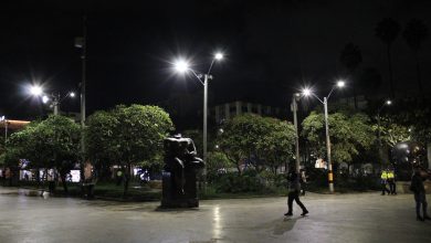 Iluminación Plaza de Botero. Foto/ Alcaldía de Medellín