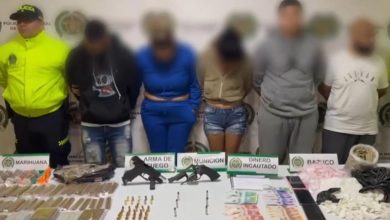 Capturados en el Barrio Antioquia. Foto/ Policía Metropolitana del Valle de Aburrá