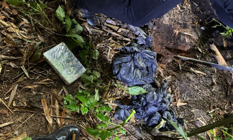 Incautan droga enterrada. Foto/ Policía Metropolitana