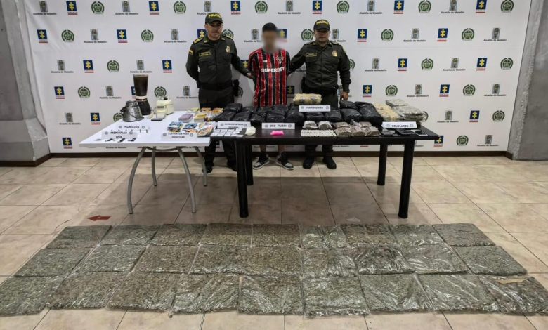 La captura se realizó en el barrio Poblados del Sur, en el municipio de La Estrella. Foto/ Policía