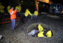 Sin descanso avanzan los trabajos en la vía férrea del Metro de Medellín. Foto/ Alcaldía