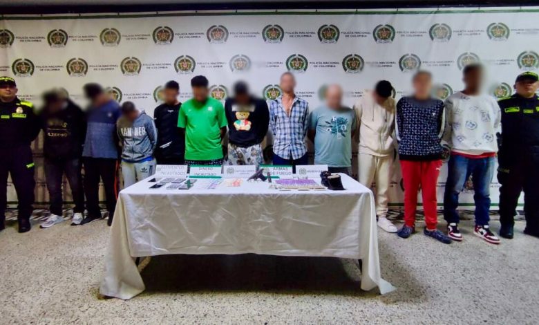 capturado a alias "Zarco’"y 10 miembros más del grupo "Las Independencias" Foto/ Policía MEVAL