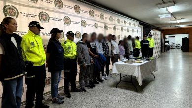 Trece personas fueron capturadas en Medellín, Pereira y Cali. Foto/ Policía Meval