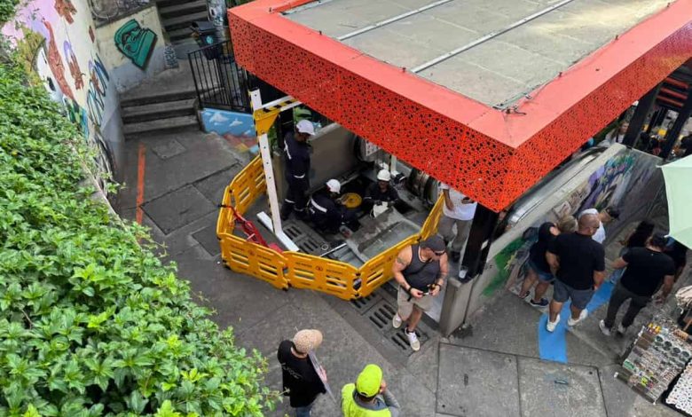 Comenzó el mantenimineto a las escaleras eléctricas en la comuna 13. Foto/ alcaldía