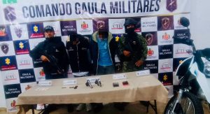 Presuntos extorsionistas del Clan del Golfo. Foto/ Cuarta Brigada