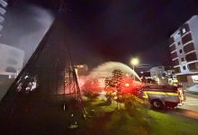 Buscan al responsable de prender fuego al alumbrado de Guarne. Foto/ Alcaldía