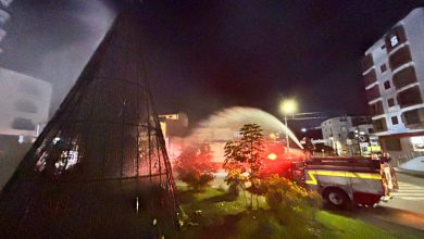 Buscan al responsable de prender fuego al alumbrado de Guarne. Foto/ Alcaldía