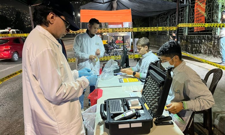 Operativos de alcoholemia en Bello. Foto/