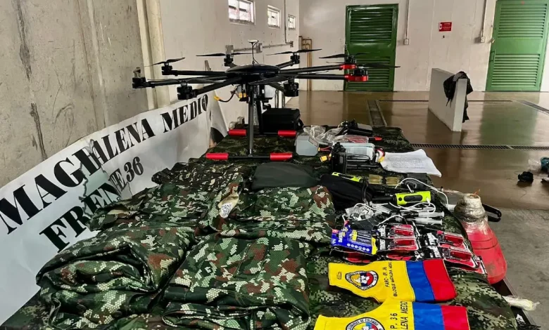 Incautan dron adaptado para cometer atentados. Foto/ Ejército