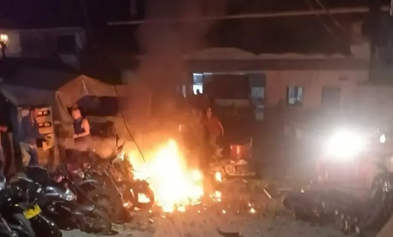 Ataque con explosivos en el municipio de Bricño, deja un uniformado herido. Foto/ Cortesía