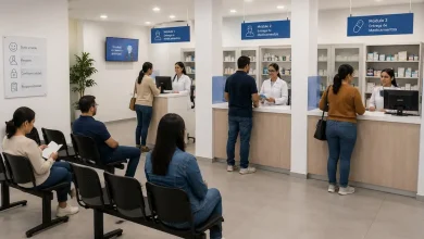 Nuevo espacio para reclamar medicamentos en Envigado. Foto/Nueva Eps