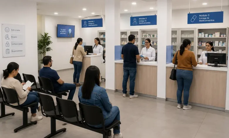 Nuevo espacio para reclamar medicamentos en Envigado. Foto/Nueva Eps