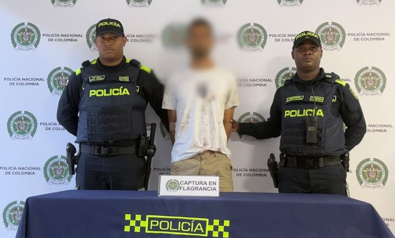 Capturado en flagrancia. Foto/ Policía