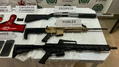 Armas incautadas en Pueblorico. Foto/Ejército