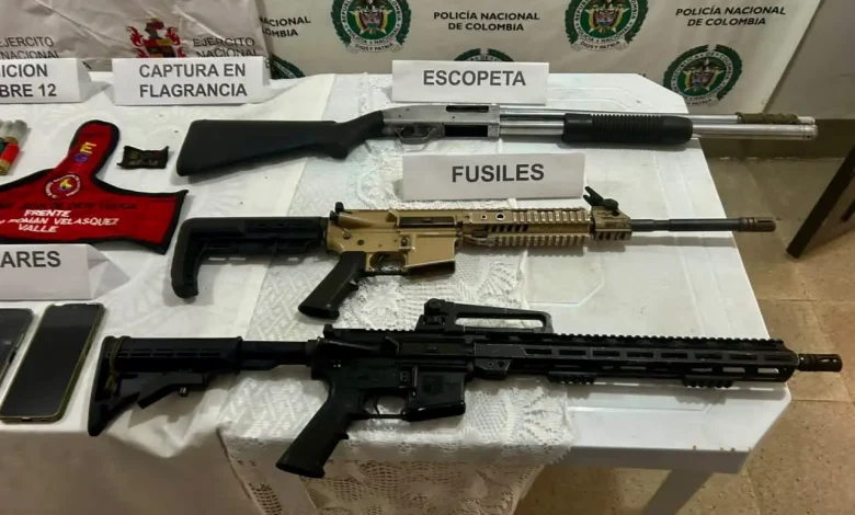 Armas incautadas en Pueblorico. Foto/Ejército